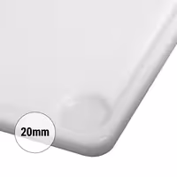 Tocător HACCP - 300x500 mm - grosime: 20 mm - polietilenă HDPE 500 - alb - cu canal colector - anti‑alunecare