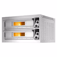 Electric Deck Pizza Oven - Twin Deck - Refractory Stone Deck - 4+4 x Ø 33cm (13") - Mechanical Controls - up to 400°C