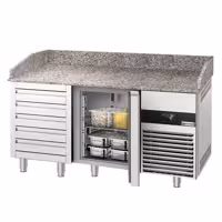 Stół chłodniczy do pizzy PREMIUM – 1550 x 800 mm – z 1 drzwiami i 5 szufladami