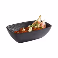 (6 adet) Gastronorm Küvet GN 1/9 - Melamin - NERO - 0,35L - 176x108mm - Derinlik:55mm - Siyah