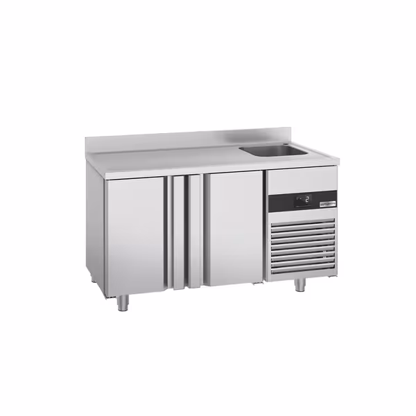 Külmlett PREMIUM - 1430x720 mm - 270 l - ventileeritud jahutus - koos 2 uksega - Tagaserv - roostevabast terasest tööpind, tagaservaga