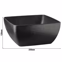 (6 adet) Kase - SLATE - Melamin - 3,8L - köşeli - 250x250mm - Derinlik:120mm - Siyah