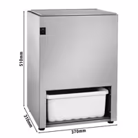 Kruszarka do lodu – stal nierdzewna – 5 kg/min – 140 W – z zasobnikiem o pojemności 5 kg