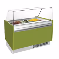 Ice Cream Display Freezer | LIAM - 1310mm - with LED lighting - for 10 x 5 litres Napoli pans - Light Green - Static cooling
