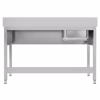 Sudoper ECO - 1600x600 mm - s donjom policom - s 1 koritom - korito lijevo - inox