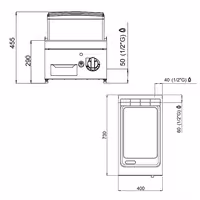 Dujinė kepimo plokštuma - 6,9 kW - Lygi