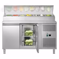 Stół przygotowawczy ECO – 1510 mm – na 8x GN 1/3 – z 2 drzwiami