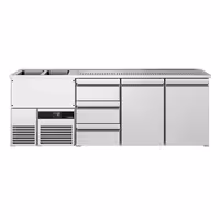 Direct Draw Beer Dispenser / Kegerator PREMIUM - 2500x700mm - 2 Doors & 3 Drawers