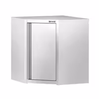 Ugaona zidna ormarić od nehrđajućeg čelika – 700 x 700 mm – sa krilnim vratima – visina: 650 mm