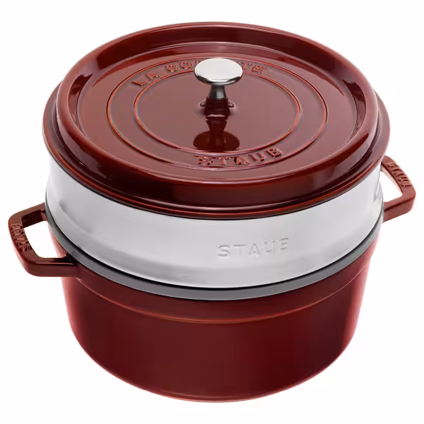 STAUB | Cocotte with Steamer Insert – Ø 260 mm – Grenadine Red