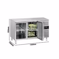 Rashladni pult ECO - 1360x700 mm - 282 l - Ventilirano hlađenje - s 2 staklena vrata