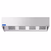 Commercial Wall-Mounted Extractor Hood with Motor - 2400mm - with Speed Controller, Baffle Filters & Lighting
