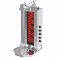 Electric Doner Kebab Grill (Shawarma/Gyros) - 5 Burner - up to 80kg - 9kW - incl. 2 double doors & drip tray
