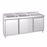 PREMIUM umivaonik – 1800 x 600 mm – s košem za smeće i 2 lijevo postavljena umivaonika