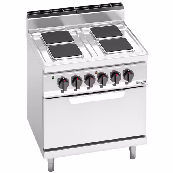 Elektrisch fornuis - Lorenzo 700 - 800x714mm - 17,9 kW - 4 platen vierkant - incl. elektrische statische oven - 7,5 kW