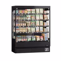 Commercial multideck display fridge - 1524mm - 693L - with 2 hinged glass doors & 4 shelves - Black