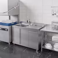 Sudoper s ormarićem ECO - inox - 1200 x 700 mm - s košem za otpatke - s 1 koritom - korito lijevo