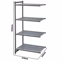 CAMBRO | Camshelving® - Basics Plus - Dodatni stalak - 870 mm - Sa 4 perforirane police
