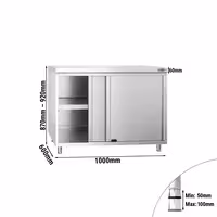 خزانة قاعدية ستانلس ستيل KOPENHAGEN PREMIUM - 1000x600mm - أبواب منزلقة
