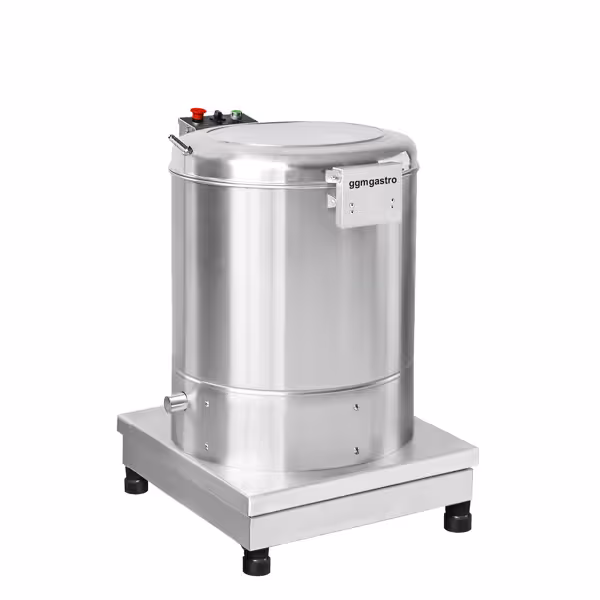 Wirówka do sałaty elektryczna - ze stali nierdzewnej - 35L - 70kg/h - 370W - 1400rpm - 230V - w zestawie: wąż spustowy