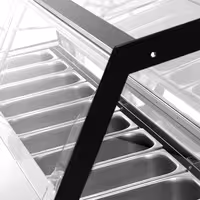 Ice Cream Display Freezer | EMMA - 1715mm - Ventilated cooling - with LED lighting - for 9 x 5 litres Napoli pans or 6 x 7 litres - Black - rear sliding doors