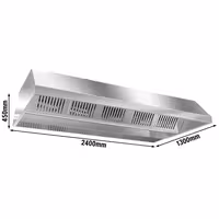 Okap sufitowy – 2400 mm – z silnikiem, zewnętrznym regulatorem, filtrami i lampą