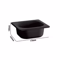 (6 pcs) Melamine Gastronorm Tray GN 1/6 - ECO - Black - 1L - Depth: 100mm