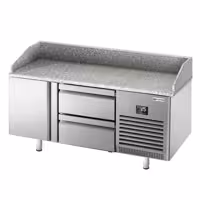 Stół chłodniczy do pizzy PREMIUM PLUS - 1490x700mm - z blatem granitowym - 1‑drzwiowy, 2 szuflady