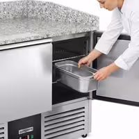 Commercial Pizza Prep Counter PREMIUM – 1400 × 700 mm – with 3 Doors