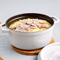 STAUB | Mini Cocotte Round Enamelled Cast Iron Casserole Dish – Ø10 cm – White Truffle