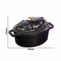 STAUB | Mini Cocotte Oval Enamelled Cast Iron Casserole Dish – 170 mm Oval – Black