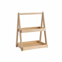 Açık Büfe Teşhir Standı - VALO - Ahşap (Meşe) - Kahverengi - köşeli - 350x265x445mm - Alt seviye: GN 1/2, üst seviye: GN 1/3 ile uyumlu