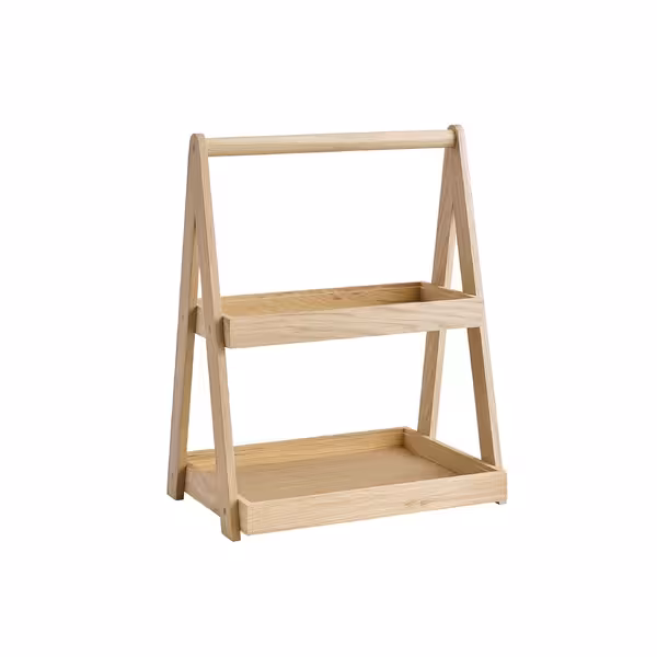 Açık Büfe Teşhir Standı - VALO - Ahşap (Meşe) - Kahverengi - köşeli - 350x265x445mm - Alt seviye: GN 1/2, üst seviye: GN 1/3 ile uyumlu