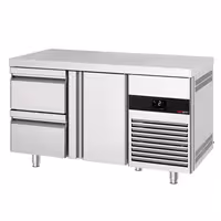 Commercial Counter Fridge PREMIUM - 1400x700mm - with 1 door - 2 drawers - capacity 281 litres