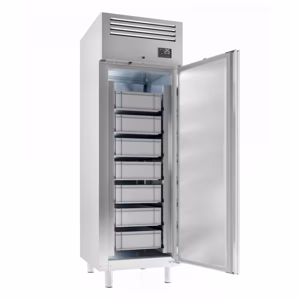 Szafa chłodnicza na ryby ze stali nierdzewnej PREMIUM PLUS - EN 600x400 - 560L - 687x794mm - 1 drzwi - chłodzenie wentylowane; LED; HACCP