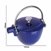 STAUB | Cast Iron Teapot 1.1 L – Black - Infuser, Stainless Handle - Grill/Oven