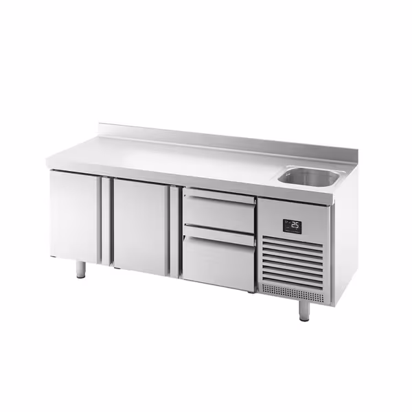 Külmlett PREMIUM PLUS - 1960x600 mm - 385,0 l - ventileeritud jahutus - koos 2 uksega - Tagaserv - tagaservaga tööpind