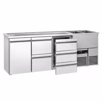 Direct Draw Beer Dispenser / Kegerator PREMIUM - 2500x700mm - 1 Solid Door & 5 Drawers