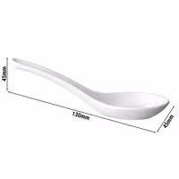 (60 adet) Ordövr Kaşığı HONG KONG - Melamin - 130mm - Beyaz