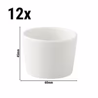 (12 adet) Tatlı / Salata Kasesi - Porselen - White Delight - 80ml - yuvarlak - Ø60mm - Beyaz
