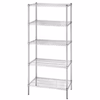 رفوف فولاذية - 900x450mm - عمق: 450 mm - 5 رفوف (قابلة للتعديل) - كروم - الحمولة: 180 kg