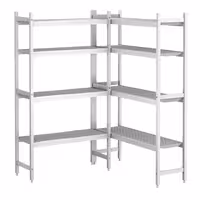 وحدة رفوف ألمنيوم - بداية - 1070x1195mm - على شكل حرف L - عمق: 360 mm - 4 رفوف - الحمولة: 600 kg