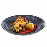 (6 adet) LOOPS - Çukur Tabak - Melamin, Ø255mm, Mavi / Gri