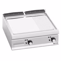 Elektromos rostlap - 13,2 kW - Sima és bordázott - asztali - Professzionális
