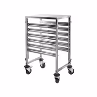 Inox profesionalna kolica za GN plehove - za 6 GN 1/1 - kotači Ø 125 mm (2 s kočnicom)