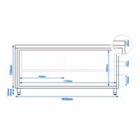 خزانة قاعدية ستانلس ستيل PREMIUM - 1800x800mm - أبواب منزلقة