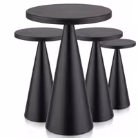 (4 adet) Şarj Edilebilir Masa Lambası - CONE - 3 kademeli kısılabilir - Ø130x180mm - Siyah