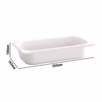 (6 pcs) Melamine Gastronorm Tray GN 1/4 - ECO - White - 1.9L - Depth: 100mm