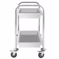 Catering Trolley - Commercial Service & Clearing Trolley - 750x400mm - 2 Tier - with quiet castors