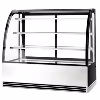 Süteményes vitrin - 524 l - 1500 mm - dupla üvegezés - 3 üvegpolccal - LED világítással - rozsdamentes acél
